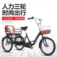 Human Tricycle Bicycle Middle-Aged and Elderly Walking Bicycle Elderly Pedal Tricycle Pedal Bicycle Lightweight