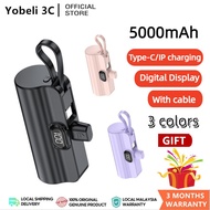 Capsule Mini PowerBank 5000mAh with Cable Type-C / iP Mini Emergency Charge Portable Power Bank DX19