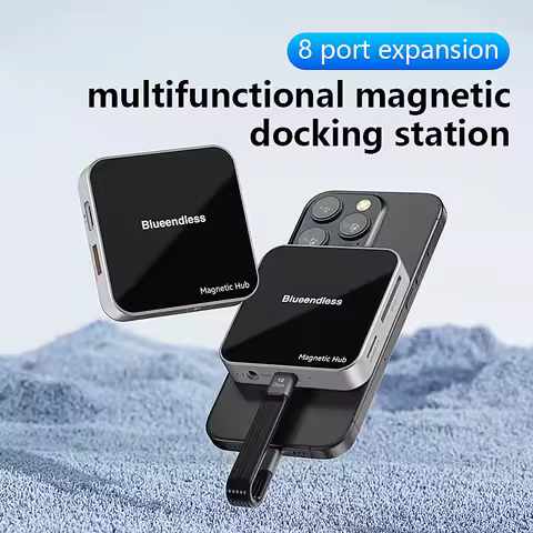 Blueendless magnetic USB C Hub USB A 3.2 10Gbps PD100W Type-C Multiport Adapter SD/TF Card Hub 7 In 