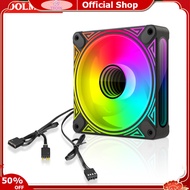 TEQIN toy new DM1 Cooler Fan ARGB PC CPU Silent Case Luminous Fan 4.72” Cooling PC Fans With Hydraulic Bearing Low Noise Computer RGB Case Fans Optional Wind Direction RGB Silent Cooler