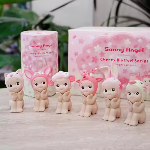 Sonny Angel Blind Box Toys Cherry Blossom Series Sitting Mini Anime Action Figures Desktop Ornament 