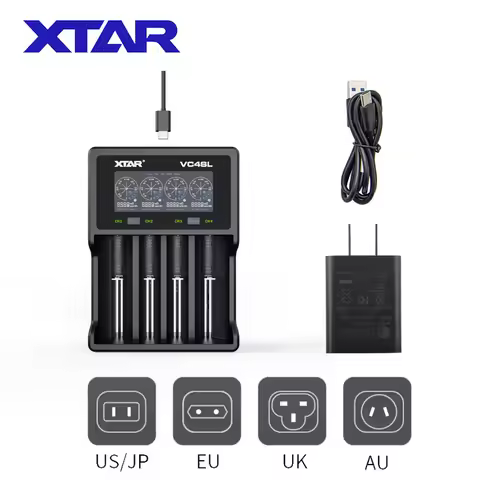 XTAR 18650 Battery Charger VC4SL QC3.0 Type C USB Charger Charging Rechargeable Li-ion Battery 20700