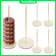 6 Pcs Donut Stand Holder for Dessert Table Wood Donut Holder Reusable Donut Display Stand Detachable