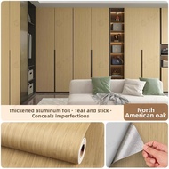 Vintage Wood Grain Aluminum Foil Waterproof Self-Adhesive Wallpaper