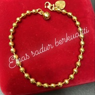 Rantai tangan biji sawi emas korea 24k.cop 916