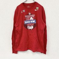 二手耐吉長袖T卹，紅色Swoosh標誌印花，LRED