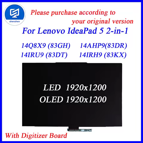 Replacement 14 inch touch screen assembly for Lenovo IdeaPad 5 2-in-1 14Q8X9 14IRU9 14IRH9 14AHP9 Di