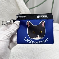 LeSportsac ของญี่ปุ่นสำหรับผู้หญิงใหม่ชุดข้อต่อแมวถุงผ้าน่ารักพิมพ์ลายการ์ตูนกระเป๋าส่งสารแบบพกพากระเป๋าทรงสี่เหลี่ยมมีหูหิ้วสะพายไหล่