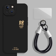 Lucky Fa Cai Cases With Lanyard For OPPO A97 A17 A17K A16K A16E A35 A15 A15S A53 A33 A92S A91 A12E A