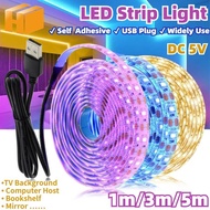 5V USB Led Strip Light 1M 3M 5M White/Warm TV Background Cabinet Advertising LLightbox Room Decorati