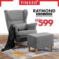 Finsso: Raymond Nordic Wing chair with Stool & Pillow / Sofa / Chair / 1 seater Sofa