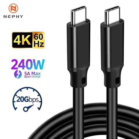 3m 5m USB3.2 Gen2 Date Cable Thunderbolt 3 4K Video 20Gbps Cable For Macbook Pro 5A PD 240W QC4.0 Fa