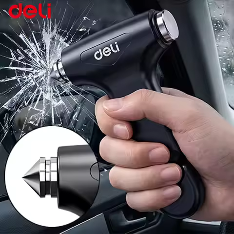 Deli 3-in-1 Portable Car Safety Hammer Car Emergency Escape Tool with Window Breaker & Seat Belt Cut