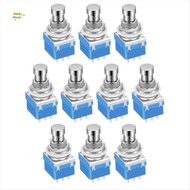 10PCS Guitar Effects Pedal Footswitch 3PDT Stomp Pedal Switch 9-Pin Locking Push Button Foot Switch