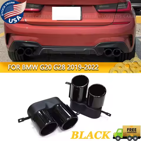 Exhaust Tips Tailpipes for BMW 3 Series G20 G21 G28 330i M340i Rear Diffuser Dual Outlet M Performan