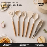 Amlife 【6 PCS 】Spoon  Kitchen Non Stick Silicon Spatula Tools, Baking Shovel ,Silicone Kitchen Utens
