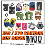 Proton X50 X70 X90 Cartoon Key Cover Sarung Kunci Accesories Aksesori Keychain Cartoon Remote Cover Cartoon Silicone