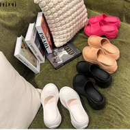 Jyjxqj ลายขวางดอกไม้ตั้งโต๊ะพื้นหนารองเท้าแตะสำหรับผู้หญิงชายหาดรองเท้าส้นสูง SMFK ขัดทรายฤดูร้อน