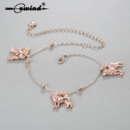 Cute Lucky Charms Dog Anklets for Women Rose Gold Color Chain Ankle Bracelet Foot Jewelry Woman Beach Leg Sexy Accessories