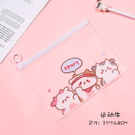 Tempat Pensil Transparan / Zipper Pouch / Ziplock Plastik Lucu Imut Astronot Dino Beruang Sapi