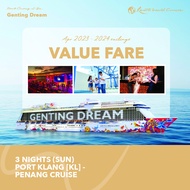 [Resorts World Cruises] [The Palace] [Value Fare] 3 Nights Port Klang [KL] - Penang Cruise (Sun) onboard Genting Dream (Mar to Apr 2024)