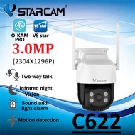 Vstarcam C622(ใหม่2024) 3.0 MP กล้องวงจรปิดไร้สาย กล้องนอกบ้าน Outdoor ภาพสี มีAI+ คนตรวจจับสัญญาณเต