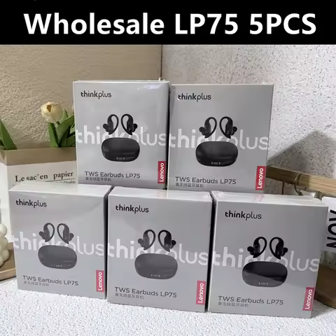 Lenovo LP75 Bluetooth 5.3 TWS Headphones Sports Wireless Earphones with Mics,Button Control, LED Pow