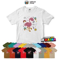 KATUN HLO KIDZ 30S COMBED COTTON GIRLS' T-SHIRT WITH FLAMINGO PICTURE