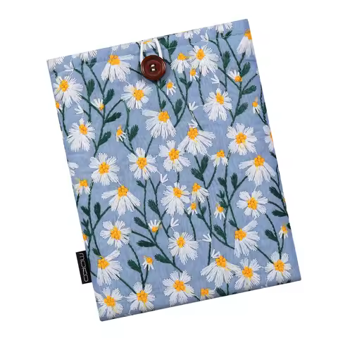 MoKo 6-7" Embroidered Daisy Padded Sleeve Pouch for Kindle Paperwhite 11th/10th Gen, Kindle Pouch fo