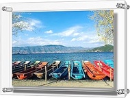 AmeiTech Acrylic Floating Picture Frame, 11x14 Double Panel Clear Wall Mount Document Certificate Fr