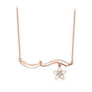 CHOW TAI FOOK Little Gift [小心意] Collection 18K 750 Rose Gold Star with Diamond Pendant Necklace U154821
