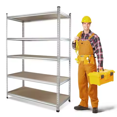 5-Tier Aluminum Alloy Shelving, 48”W x24”Dx72”H, 2750LBS Capacity | Durable Aluminum Alloy, 2750LBS