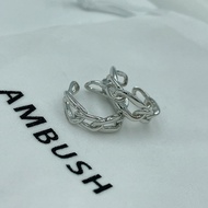 ABS AMBUSH Braided Chain Ring Ring 925 Sterling Silver Adjustable Half Opening Men Women Trendy Uniq