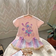 [READY STOCK] Kids Girls Shirt Dress 1pcs clothes StellaLou Rabbit Disney Princess Duffy