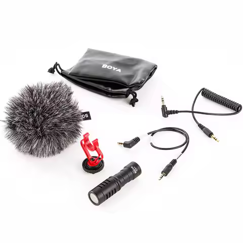 BOYA BY-MM1 3.5mm Clip-on Video microphone Mini Audio Collar Condenser Lapel Mic For Insta360 X4 /ON