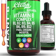 Vitamin B Complex Liquid Drops | Thiamine B1, B6, B2, B3, B4, B5, B7 B9, B12, Niacinamide, Paba, Cho