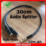 Audio Splitter Connecter 3.5MM Earphone Jack 1 Male to 2 Female Earphone and Microphone Adapter Cable