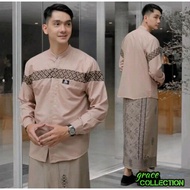 GRAC3COLL FASHION MUSLIM JA29 - SET 2IN1 SARUNG + GIBRANkoko SIZE M-XXL MEN'S MUSLIM SUIT CLOTHING M