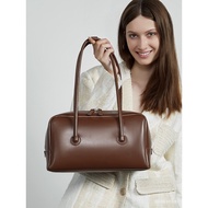 Genuine Leather Boston Female Bag Bowling Portable Shoulder Pillow 2025 Square Leaf IE8W