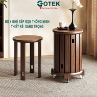 GOTEK G-01 Premium Multifunctional Folding Chair Set Made of Natural Pine Wood with Luxurious Design