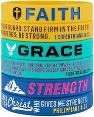 Sainstone 6-Pack Faith Grace Strength, 1 Corinthians 16:13, 2 Corinthians 12:9, Philippians 4:13 Ins