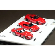 DMY 1:64 Ferrari 250GTO & 288GTO & 599GTO (Three Car Set) - Rosso Corsa