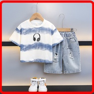 Handsome boy, trendy baby, cool children's outfit for summer thin clothing