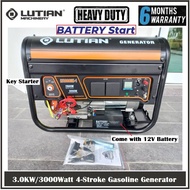 LUTIAN 3KW/3000Watt GASOLINE GENERATOR (LT3900N-1) - Key Start System - Heavy duty - 6 Months Local 