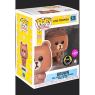 Chai Baoqu FUNKO POP 928 LINE Bear Big BROWN Flocking Edition Limited