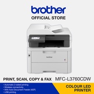Brother MFC-L3760CDW All in One Wireless Colour Laser Printer | Auto 2-sided print | USB Direct | Sc