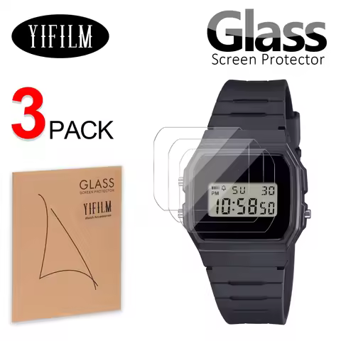 3Pcs Anti-shock Smartwatch LCD Guard Film For Men's Classic F91W-1 W-217 F-105W Nano Explosion-proof