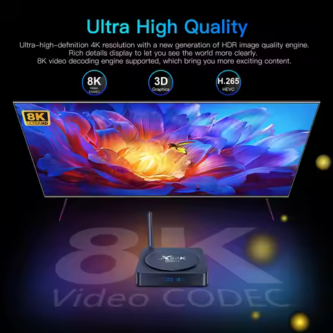X98K PRO Smart TV Box RK3566 Android 11.0 4GB 32GB 2.4G/5G Dual Wifi 1000M LAN BT 4K 8K 3D Media Pla