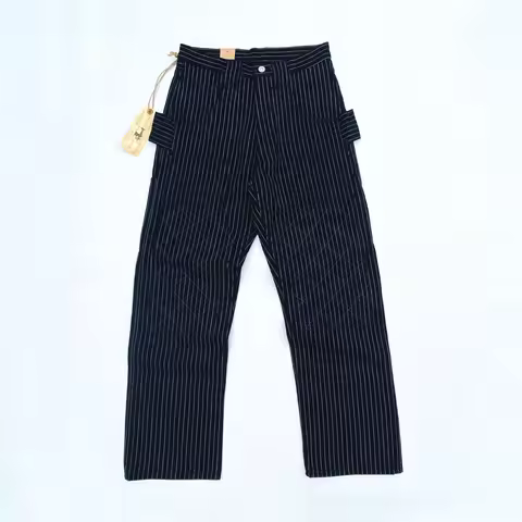 BOB DONG Double Knee Striped Painter Pants Motorcycle Style Engineer Trousers