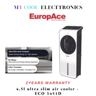 EUROPACE ECO 3451D : 4.5L ULTRA SLIM AIR COOLER - 3 YEARS MOTOR WARRANTY